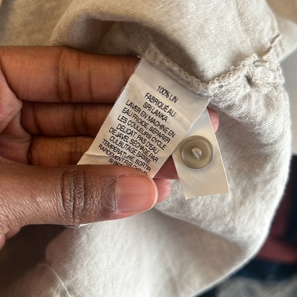 Men’s L.L. Bean Khaki Short Sleeve 100% Linen Shirt Size 3XL - Picture 5 of 6